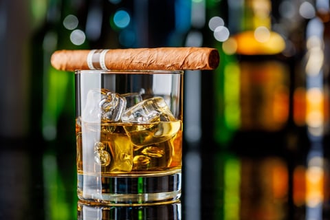 Cigar lounge with refined atmosphere