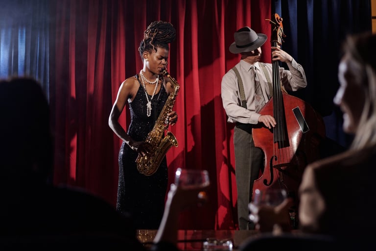 Jazz intermission conversation moment