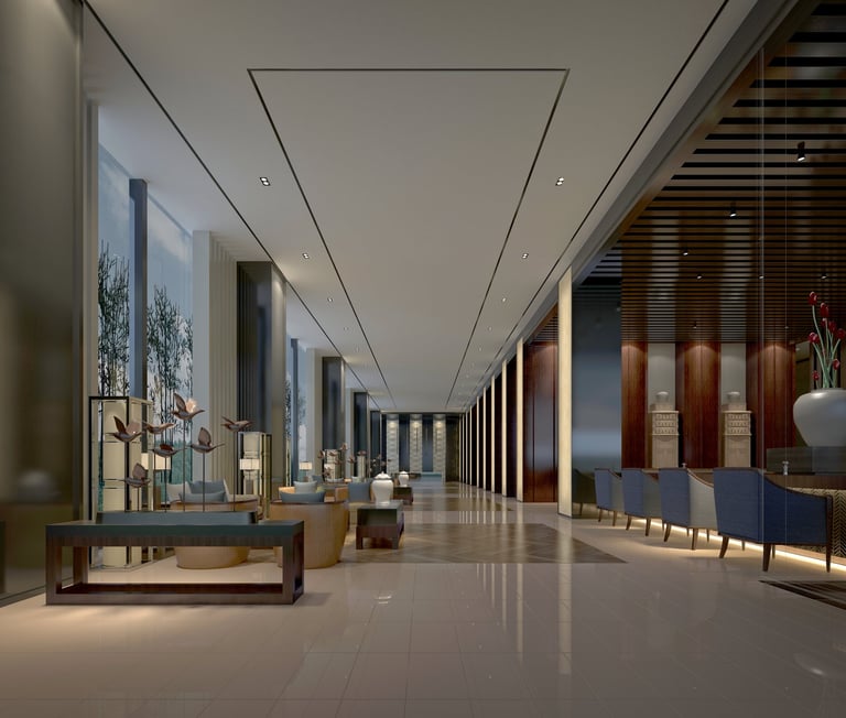 Luxury hotel lobby interior
