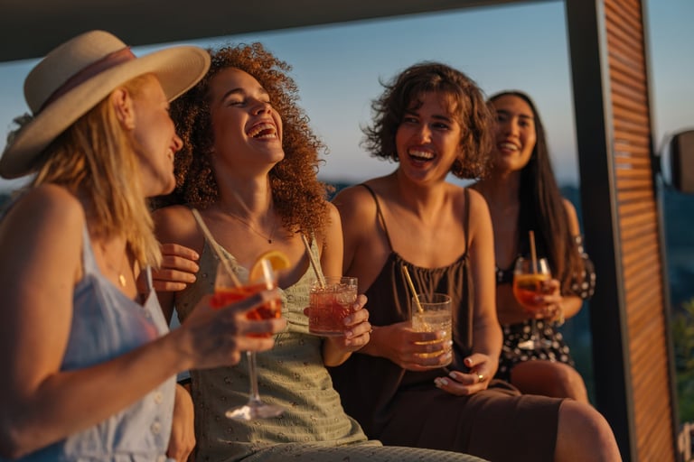 Sunset rooftop toast ritual