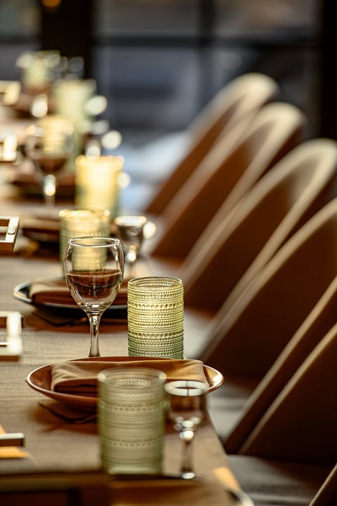 Formal gala setting with elegant decor